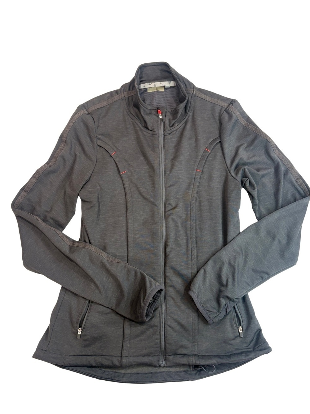 Athleta Love Top Running Jacket gray Mock Neck Vented Zip Up Lightweight